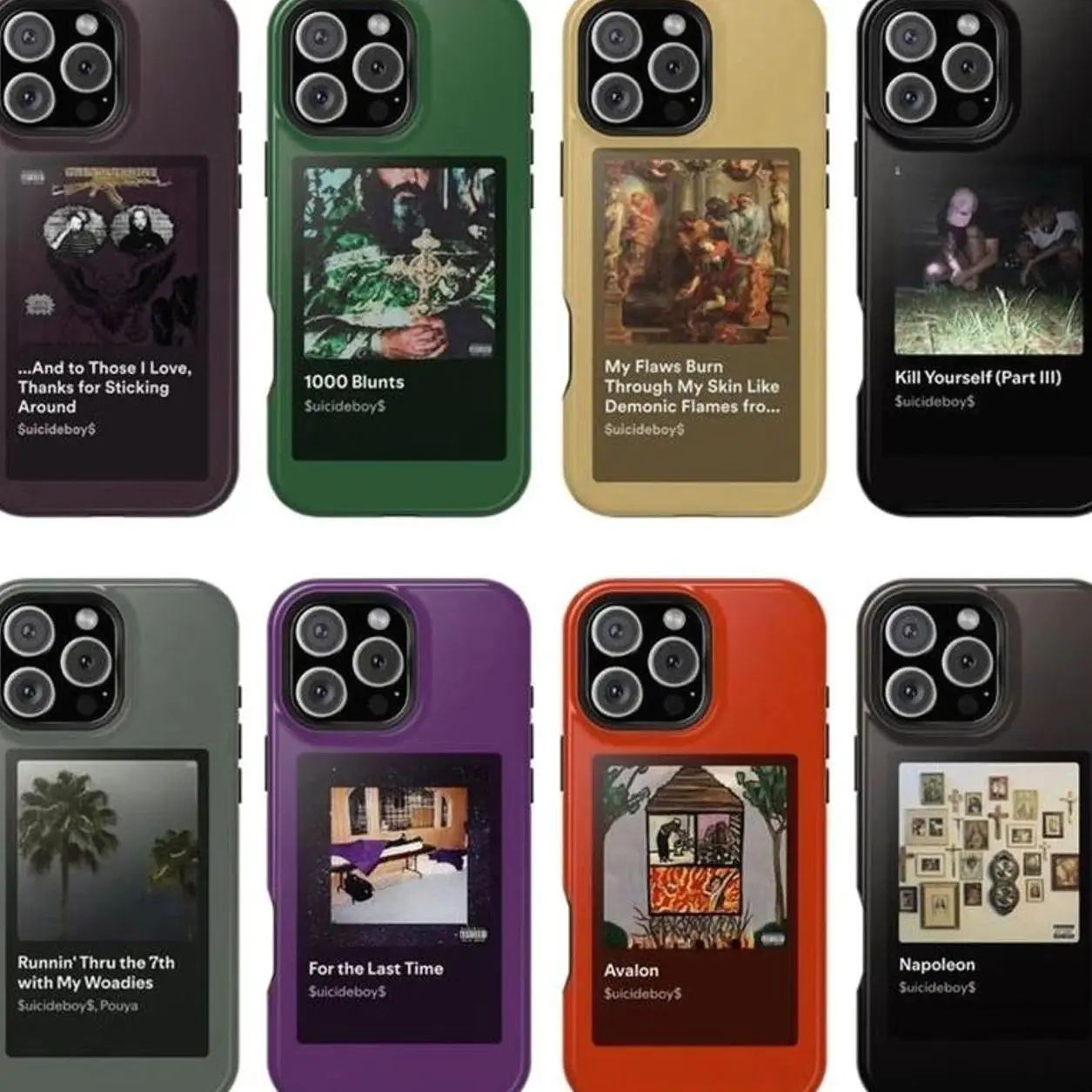 New Release uicide.boys Phone Case – 1000 Blunts, And to Those I Love, Runnin' Thru the 7th, My Flaws Burn, Avalon, Napoleon – G59 Aesthetic Cover Suitable for iPhone 17-11 Pro Max/Plus and  Samsung Galaxy S23-25