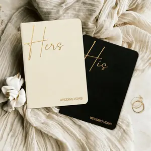2 Pairs Couple Vow Books, Text Wedding Vow Booklets, Essential Wedding Supplies, Perfect for Couples' Commitment Ceremony