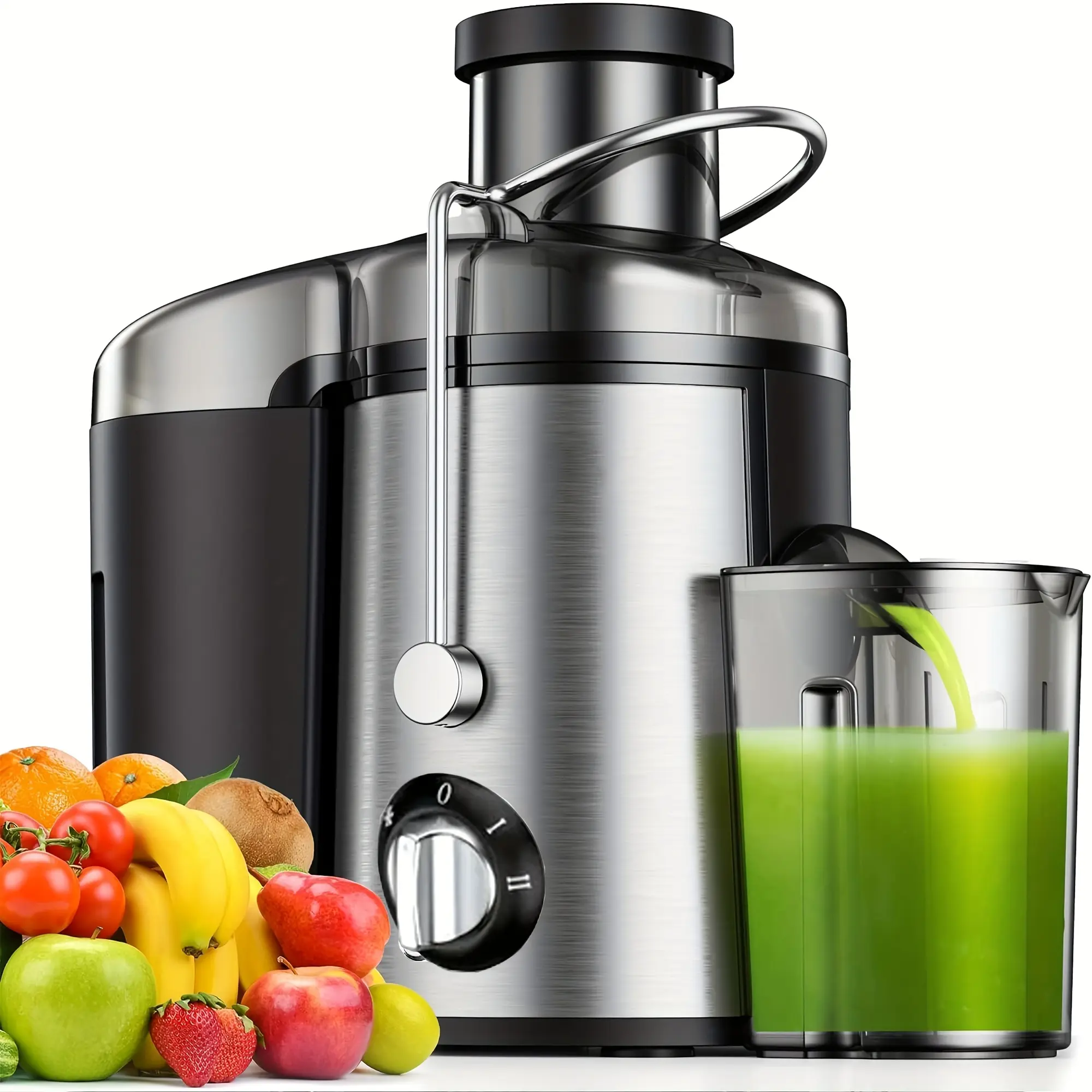 Multi-Function Juicer Extractor, 3-Inch Wide-Mouth Feed Chute Fruit & Vegetable Juicer, 3 Adjustable Speed Settings, Detachable Easy-to-Clean Design, High Juice Yield Fast Juicing Machine, Multipurpose Juice Blender Mixer Food Processor for Home,ha,,Large
