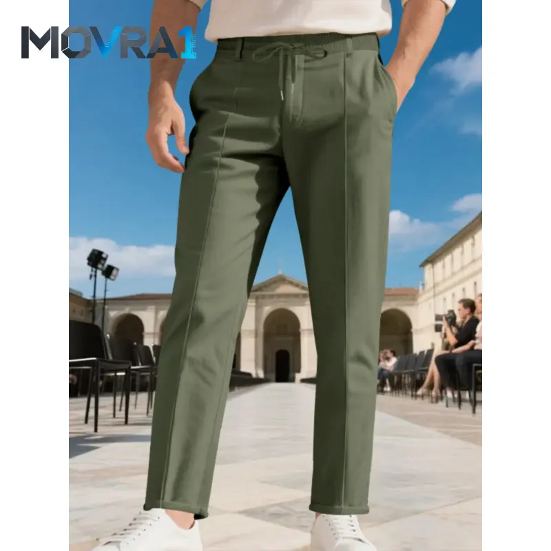 MOVRA1 Bizformal men's business casual pants, Formal Business Attire, Business Work Clothes, Long, Fitted, Plain, with a belt-strap design, are suitable work, formal events and daily wear.They are an ideal gift choice.