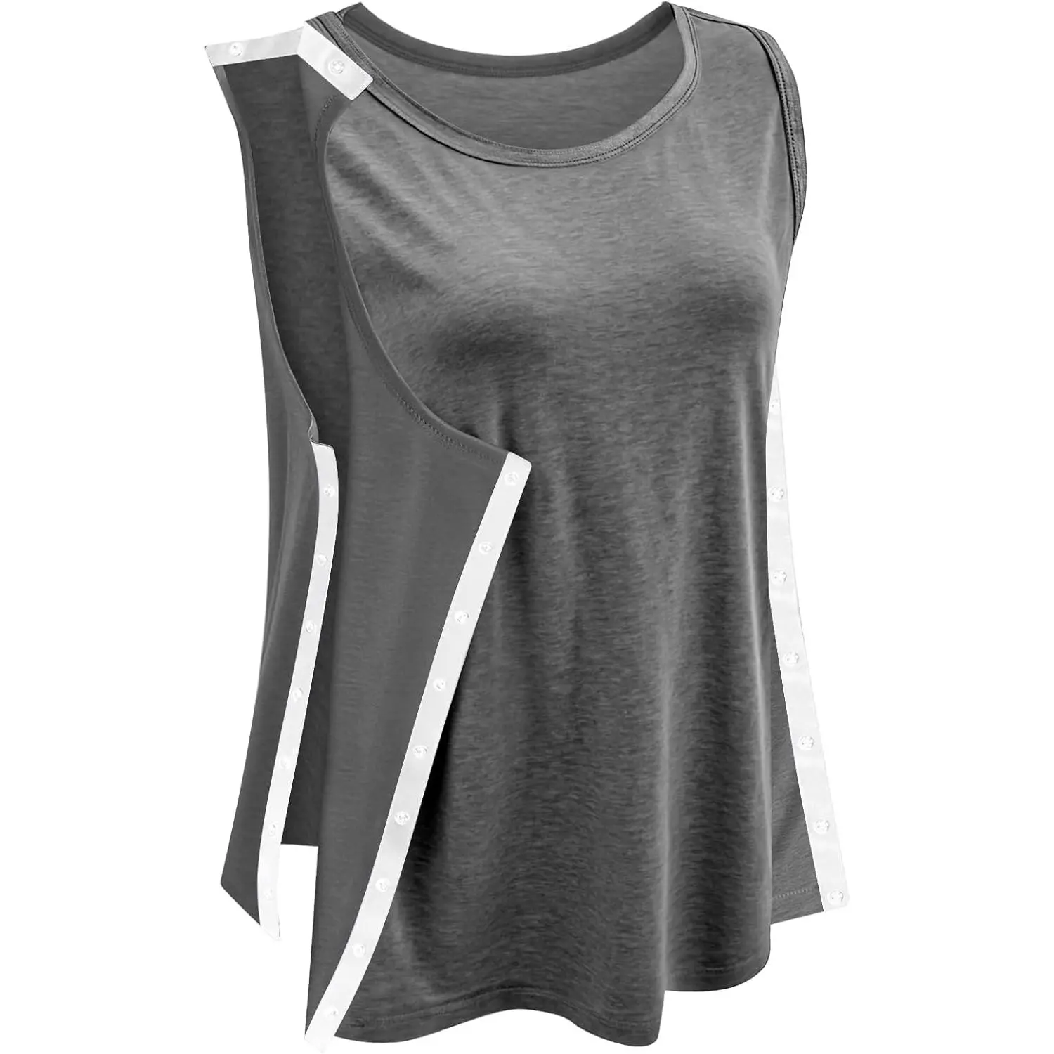 Shoulder Surgery for Women Tank Top Adaptive Tops with Snap Closure Full Snap Access Shirt Tearaway Clothing