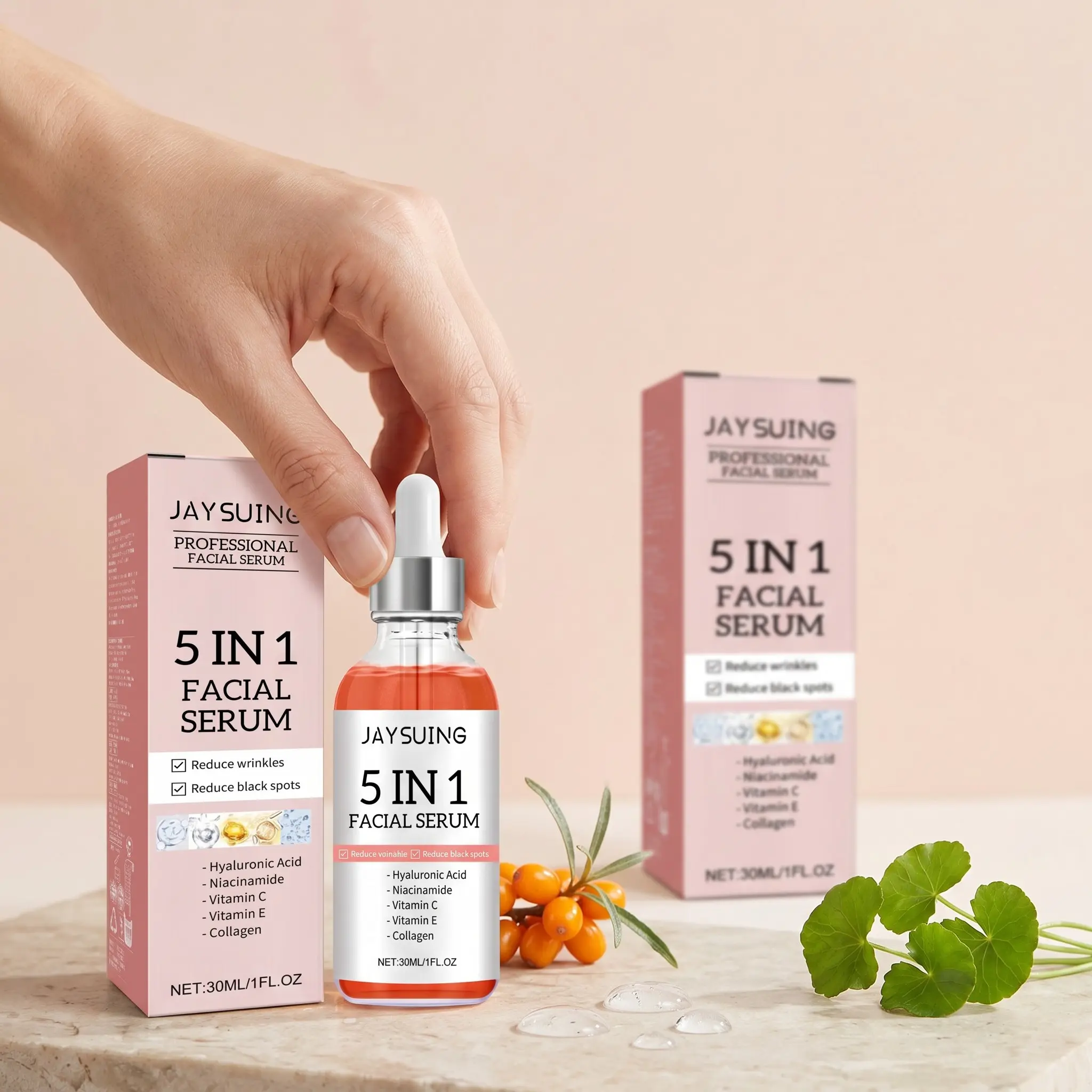 2 Bottles 5-In-1 Facial Essence, Moisturizing Hydrating Brightening Firming Soothing Skin Tightening, Fade Dark Spots Acne, Brightening Face Serum, Skincare Essential