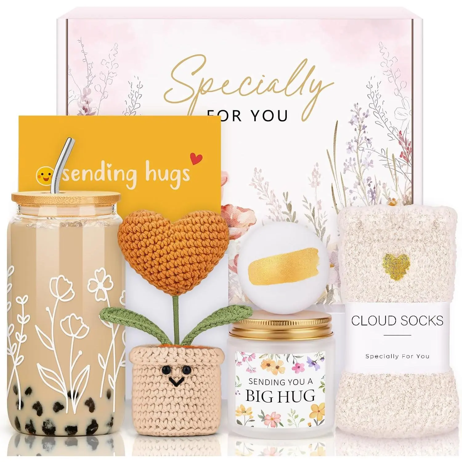 Care Package for Get Well Gifts for After Surgery Recovery Gift Get Well Soon Gift Baskets for Woman Sympathy, Thinking of You, Hug in a Box, Feel Gifts for Woman, College Girl, Her