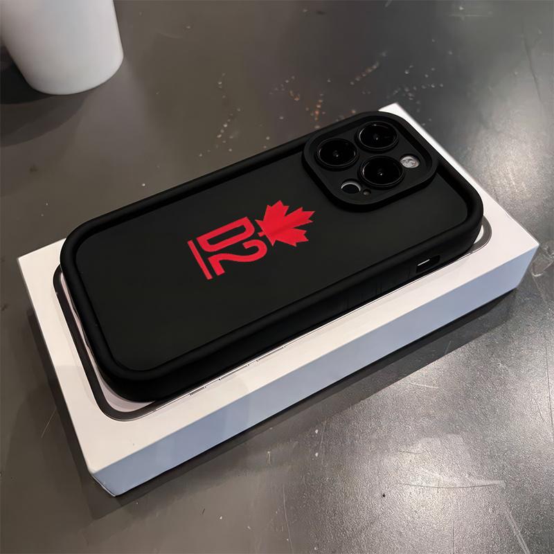 Phone Case: Maple Leaf Letters Pattern,  Groove Mobile Phone Case, Thickened Anti-fall, Shockproof, Unisex, Suitable for iPhone 17 E Air Pro ProMax iPhone16 15 14 Plus 13 12 Mini 11 X XS XR Series, Suitable for Everyone.