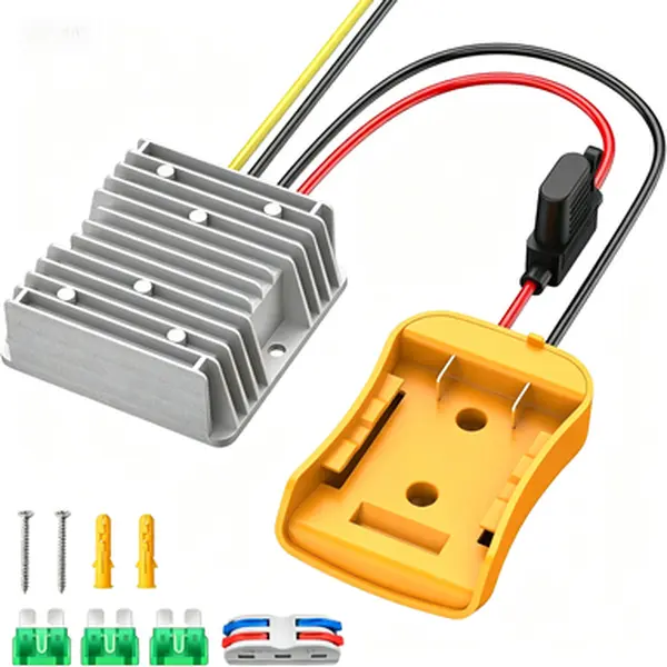 Voltage Reducer 20V to 12V Step-Down Converter, DC 12V 20A 240W Power Regulator Compatible with 20V Battery, for Golf Cart LED Light Strip RC Car Motor DIY Lighting
