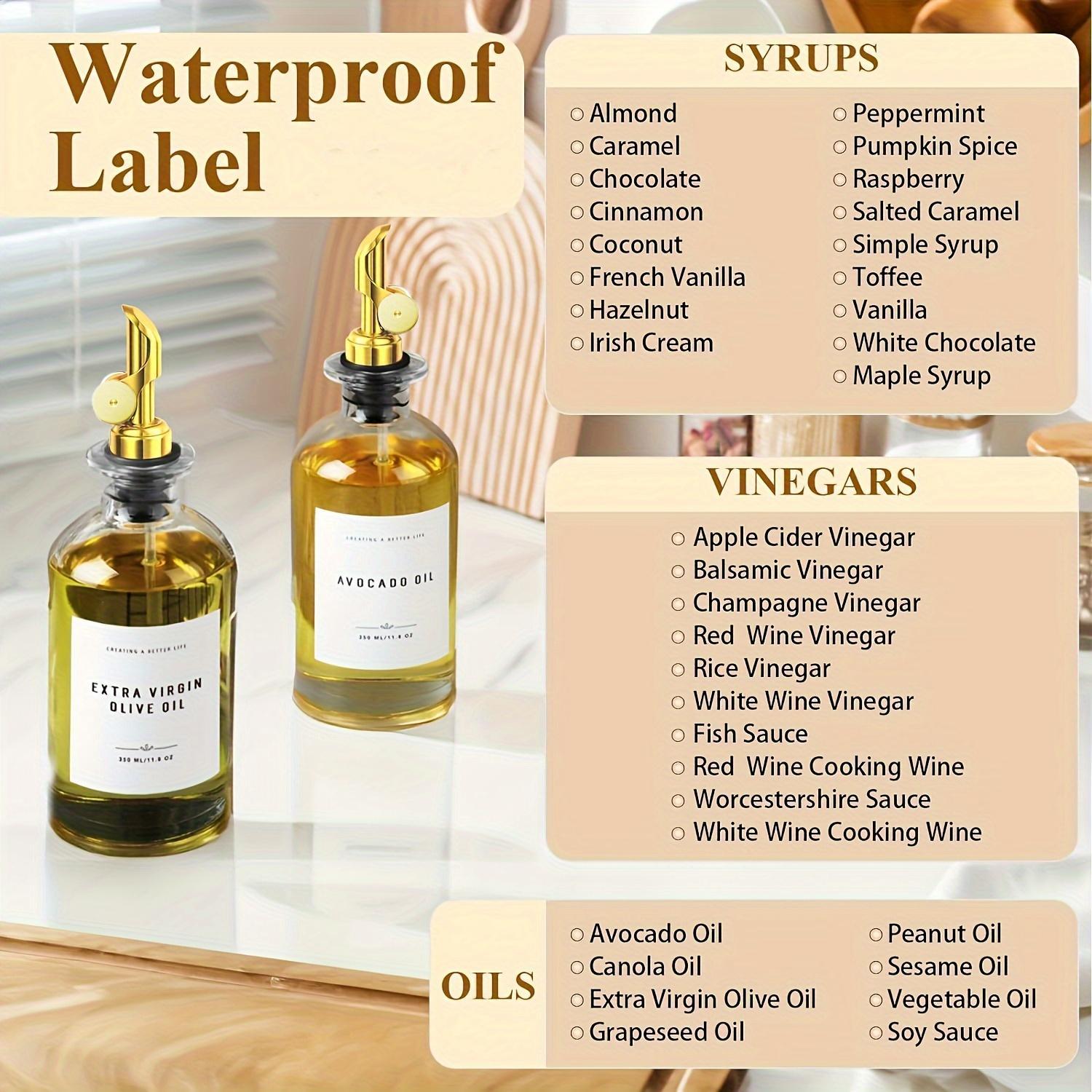 2pcs Olive Oil Dispenser Bottle Tray,Oil and Vinegar Dispenser Set w.Metal Pour Spout, Coffee Syrup Dispenser, Olive Oil Cruet Cooking Oil Dispenser, Oil Container Bottles for Kitchen