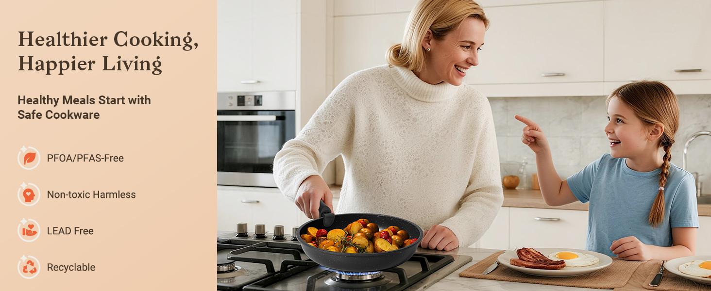 15Pcs Pots and Pans Set Non Stick, Cookware Sets with Detachable Handle, Nonstick RV Kitchen Cooking Tools Removable Handles, Oven Safe, Induction Fast, Stackable Induction Cookware,Black