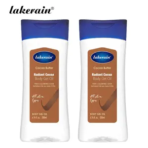 Lakerain 2 Counts Radiant Cocoa Body Gel Oil Fast-Absorbing Gel-Oil for Dry Dull Skin, Deeply Hydrates Boosts Radiance, Leaves Skin Silky Smooth All Over, Ideal for Daily Use After Shower & All Skin Types
