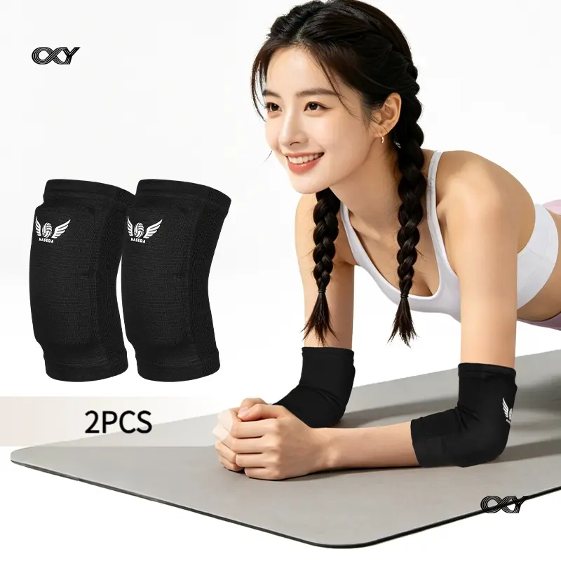 2PCS Elastic Nylon Elbow Brace | Padded Arm Guards for Volleyball, Youth Sports & Knee Protection Gear, Elbow Sleeves