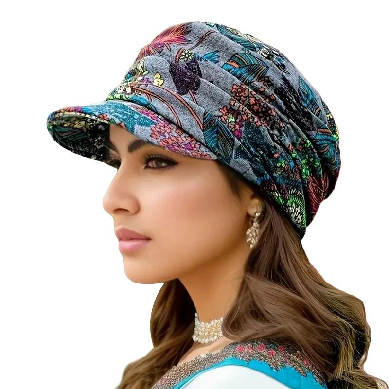 Autumn and Winter Double-layer Cashmere Brim Hooded Hood, Warm Duckbill Hat, Stacked Hat, Brim Hat, Headscarf Hat