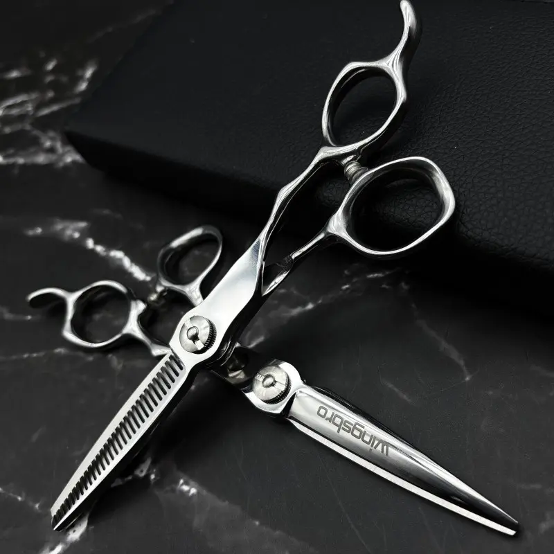 Wingsbro 6.5 Inch Professional Hair Cutting Scissors  Hairdressing Salon Barber Scissors  Flat Scissors Tooth Scissors For Home Salon Barbershop Use