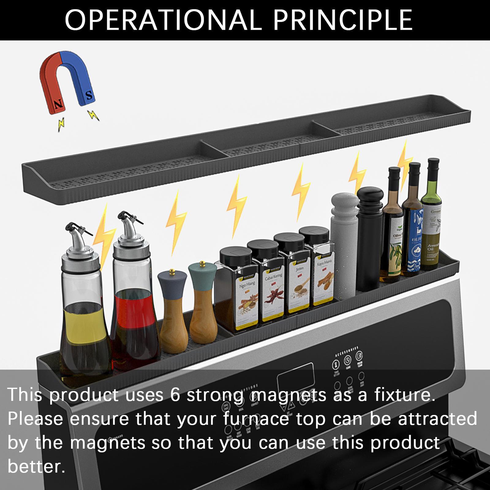 Silicone Magnetic Spice Rack, Kitchen Gadget Storage Rack for Stove Top, Adjustable Shelf & Home Organizer for Kitchen Accessories & Organization #GLOBAL PICKS Silicone Magnetic Spice Rack, Kitchen Gadget Storage Rack for Stove Top, Adjustable Shelf & Home Organizer for Kitchen Accessories & Organization #GLOBAL PICKS