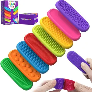 Sensory Fidget Toys for Adults & Kids - 8 Pack Textured Silicone Worry Stones, Anxiety & Stress Relief,Calming Sensory Tools for Autism ADHD Focus