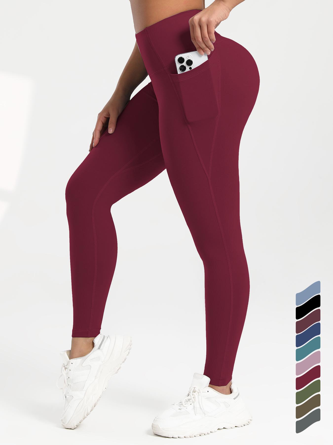 Women's Solid High Waist Sports Leggings, Minimalist Breathable Comfortable Skinny Pants, High Stretch Yoga Leggings, Ladies Sportswear for Indoor Outdoor Wear, Bottom, Breathable Tight Fit, High Waist Comfy