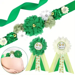 1Set Avocado Baby Shower Maternity Sash Kit  Taco But A Baby Theme Baby Shower Belly Belt and Mom To Be  Dad To Be Corsage Pins New Parents Pregnancy Photo Props Party Supplies