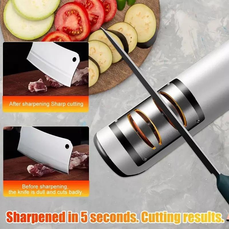 Professional Electric Knife Sharpener, 1 Count USB Rechargeable Kitchen Knives Sharpening, Household Knife Sharpener for Kitchen, Kitchen Gadgets