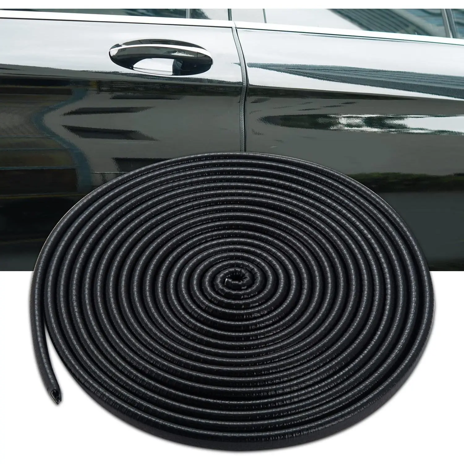 Door  Protector,Rubber  Door Protectors No Glue  Accessories Rubber U Shape  Trim Door Protectors Seal for Sedan, , SUV, ATV, (Black,65.6Ft)