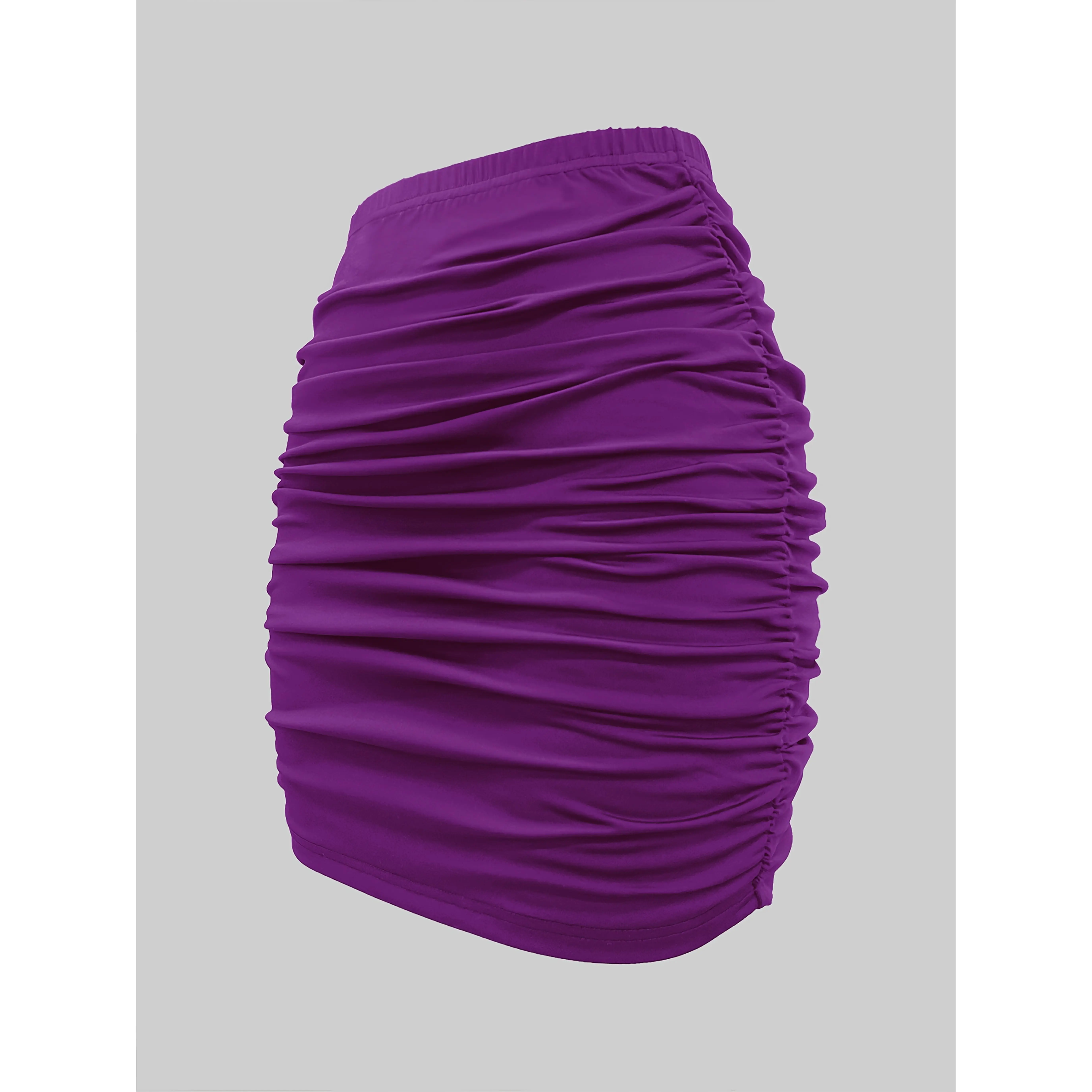 Elastic Waist Pleated Decorative Butt-Lifting Sexy Elegant Half Slip Short Skirt