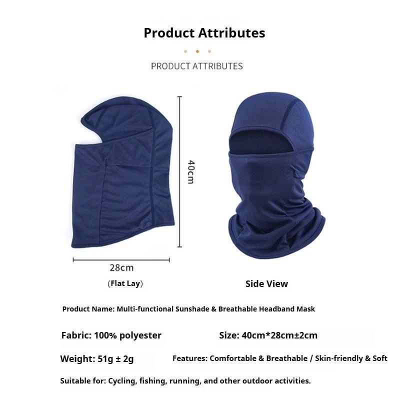 1pc Women Men's Balaclava Sun Protection Electric Bicycle Motorcycle Full Face Mask Ice Silk Headgear Cycling Spring Summer