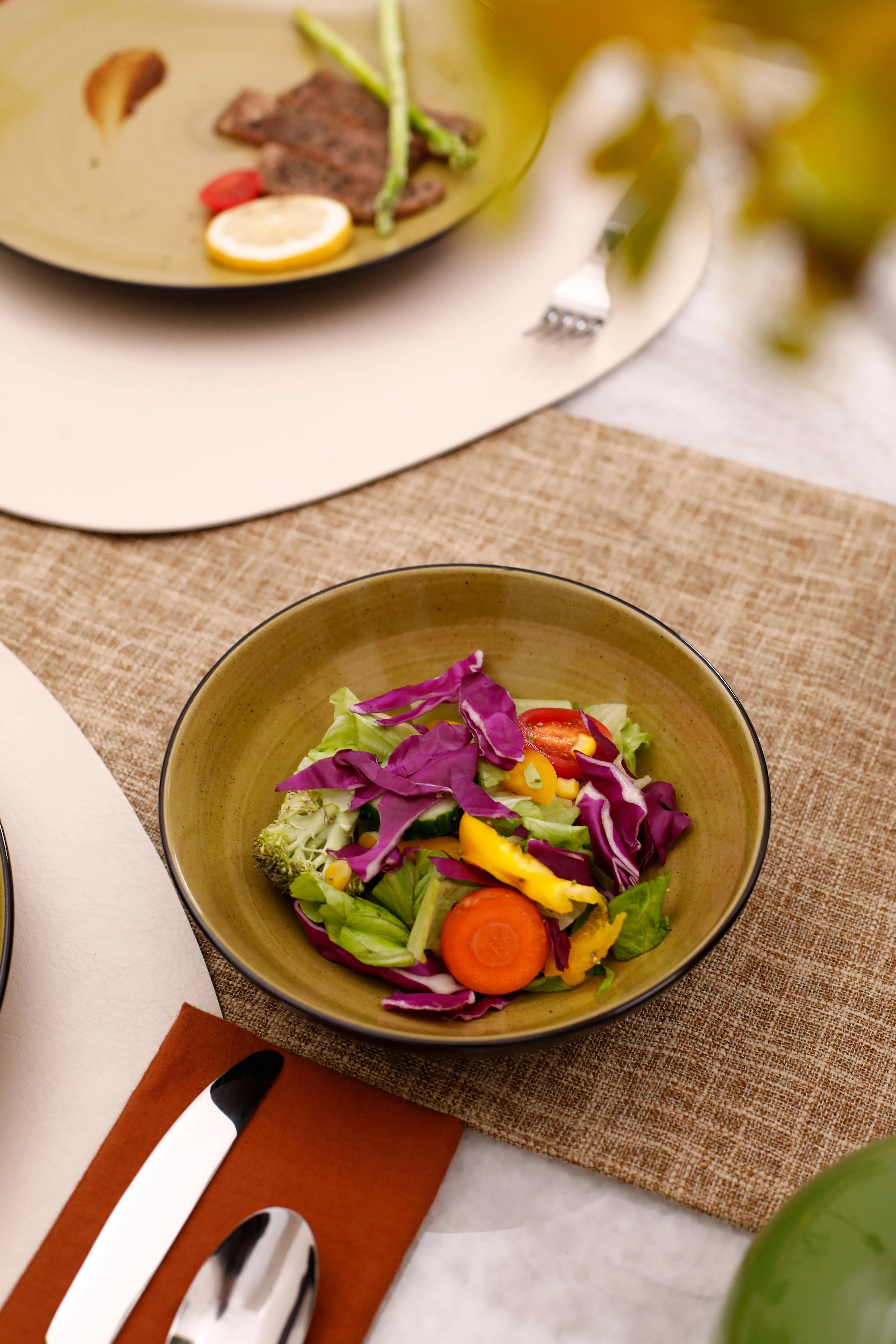 Handpainted Sonoma Green 16pc Ceramic Dish of Plate High-End Luxury Kitchen Bowls With Coffee Mug Premium Dinnerware Sets for 4