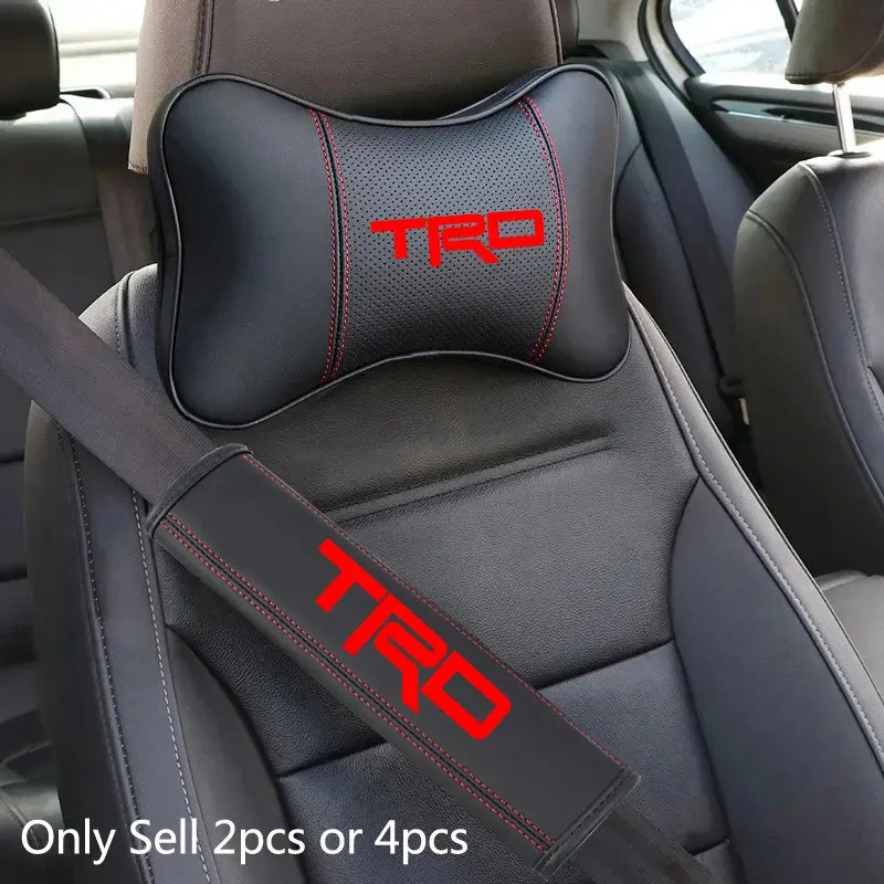 Car Seat Headrest Rest Neck Pillow Cushion Seat Belt Shoulder Pad for Toyota TRD RAV4 CH-R 4Runner Tundra Tacoma Auto Interior Accessories Automotive