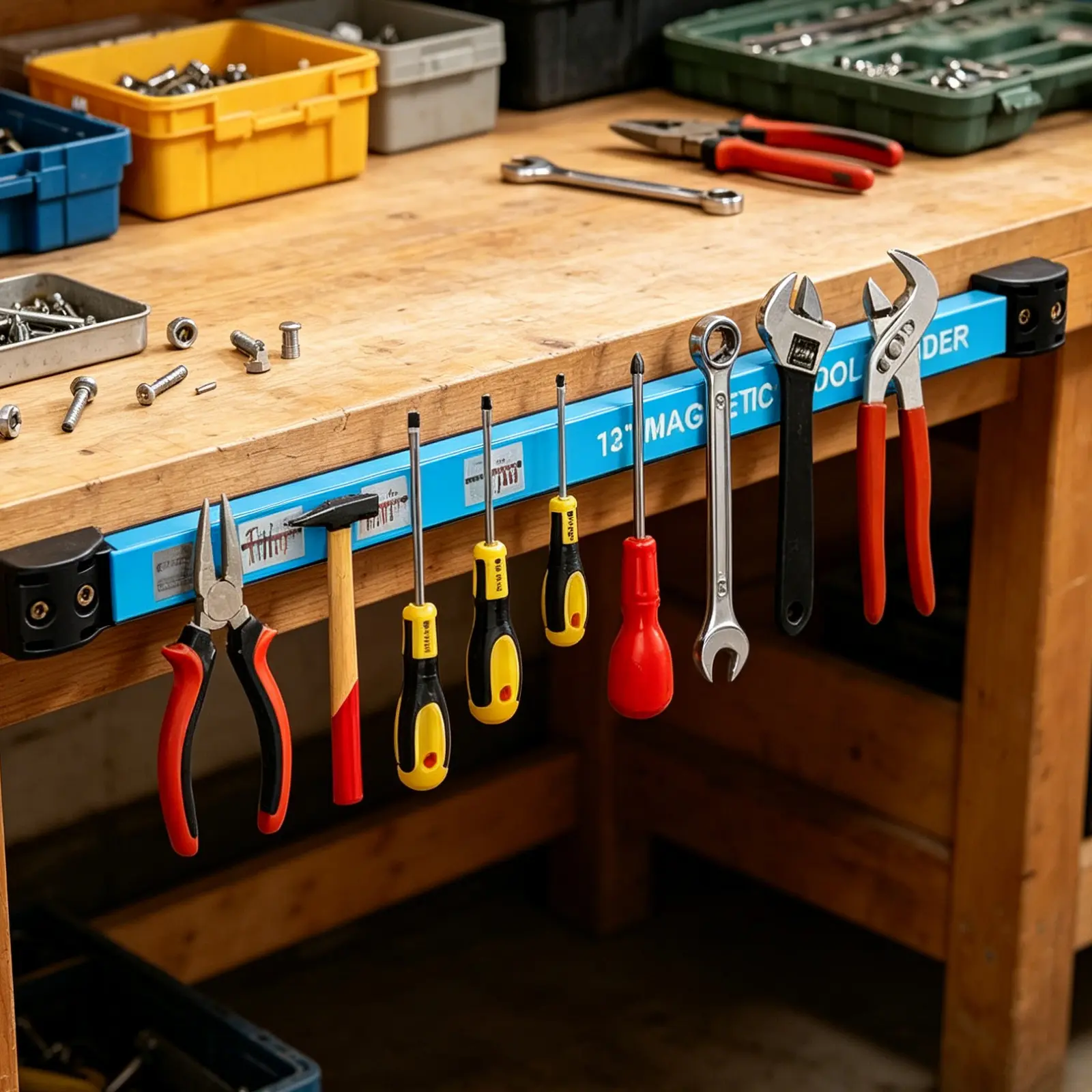 Magnetic Tool Holder Strip,Tool Magnet Bar for Garage Organization,Heavy Duty Space Saving Tool Organizer with Mounting Screws for Garage,Workshop,Kitchen.