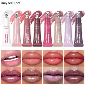 Tinted Lip Milk Serum & Glossy Plumping Lip Gloss | Brightening Hydrating Lip Tint with Vitamin E, Moisturizing Massage Applicator for Quick Even Lip Application, Lip Moisturizer Gloss