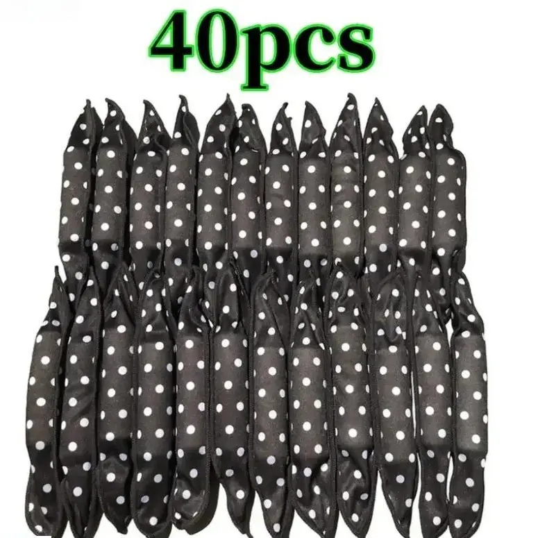 Heatless Hair Rollers - 30 Pcs 5-Color Reusable Soft Cotton Foam Pillow-Shape Curlers (7.5 in), Travel Ready Hair Styling Set with Bag, Curl Enhancing Overnight Natural Curly Tool for Camping Hammocks