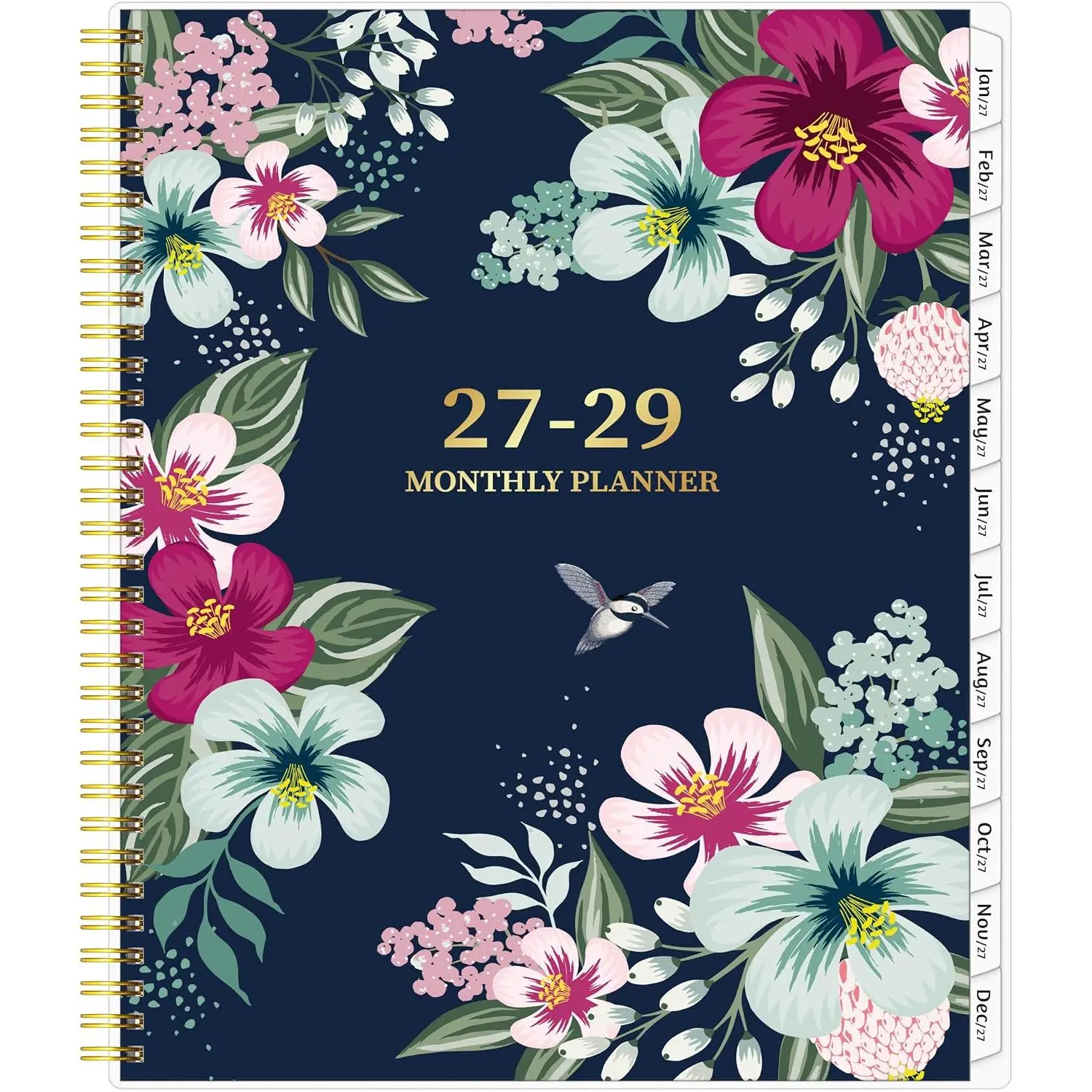 Monthly Planner 2027-2029, 36 Months Calendar Planner 2027-2029 from Jan 2027 – Dec 2029, 8.5'' x 11'' with Ruled Spread, Flexible Cover, Spiral Wirebound, Pocket, Coated Tabs, Notes & Habit