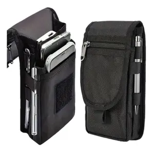 Unisex Tactical Waist Belt Bag, Large Screen Phone Fit Zipper Fanny Pack, Multi-Purpose Pouch for Sports & Gym