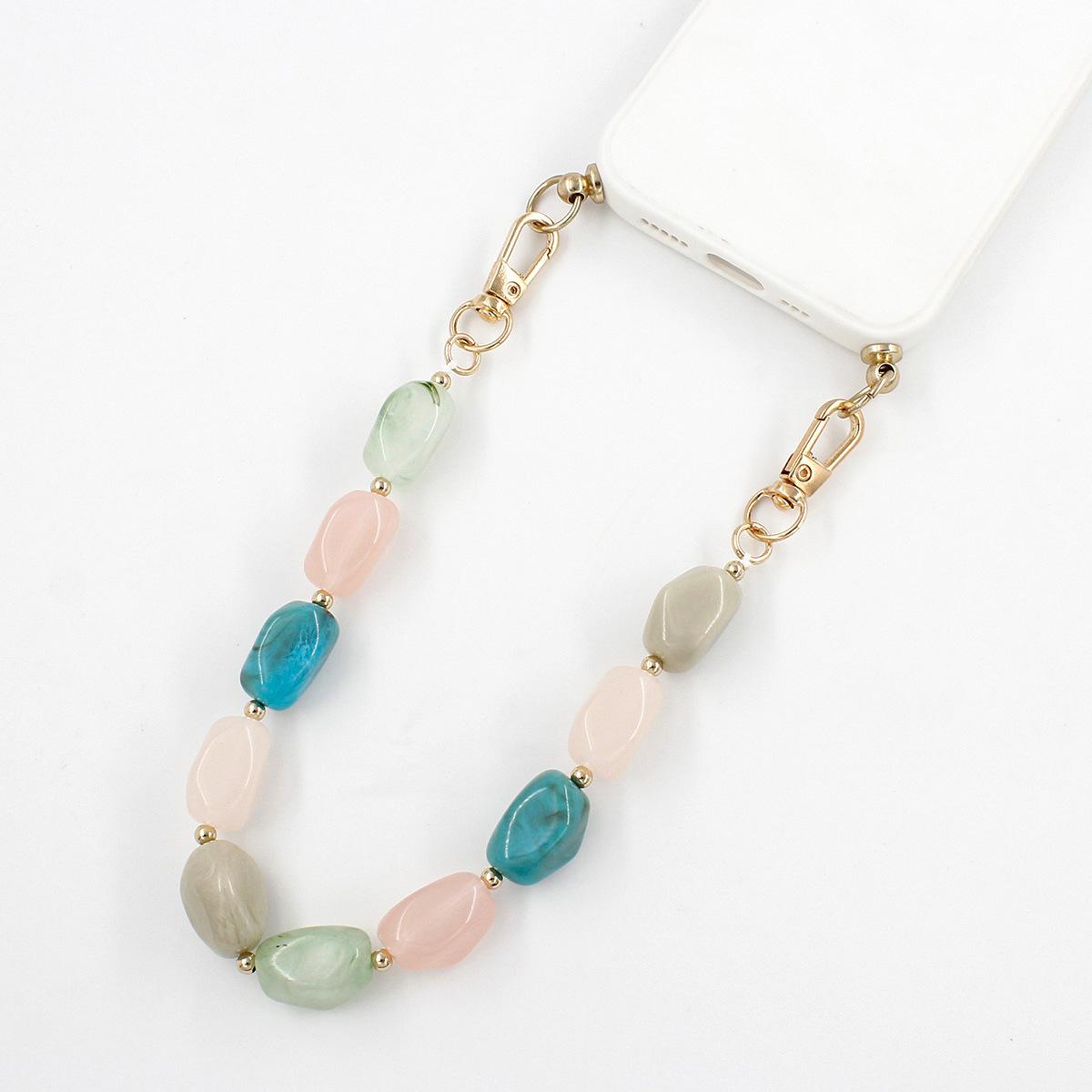 Decorative Bag Chain,Keychains  Beaded Short Bag Chain Handle Acrylic Purse Strap Extender Bag Straps with Lobster Clasp for Underarm Bag Clutch Handbag Tote