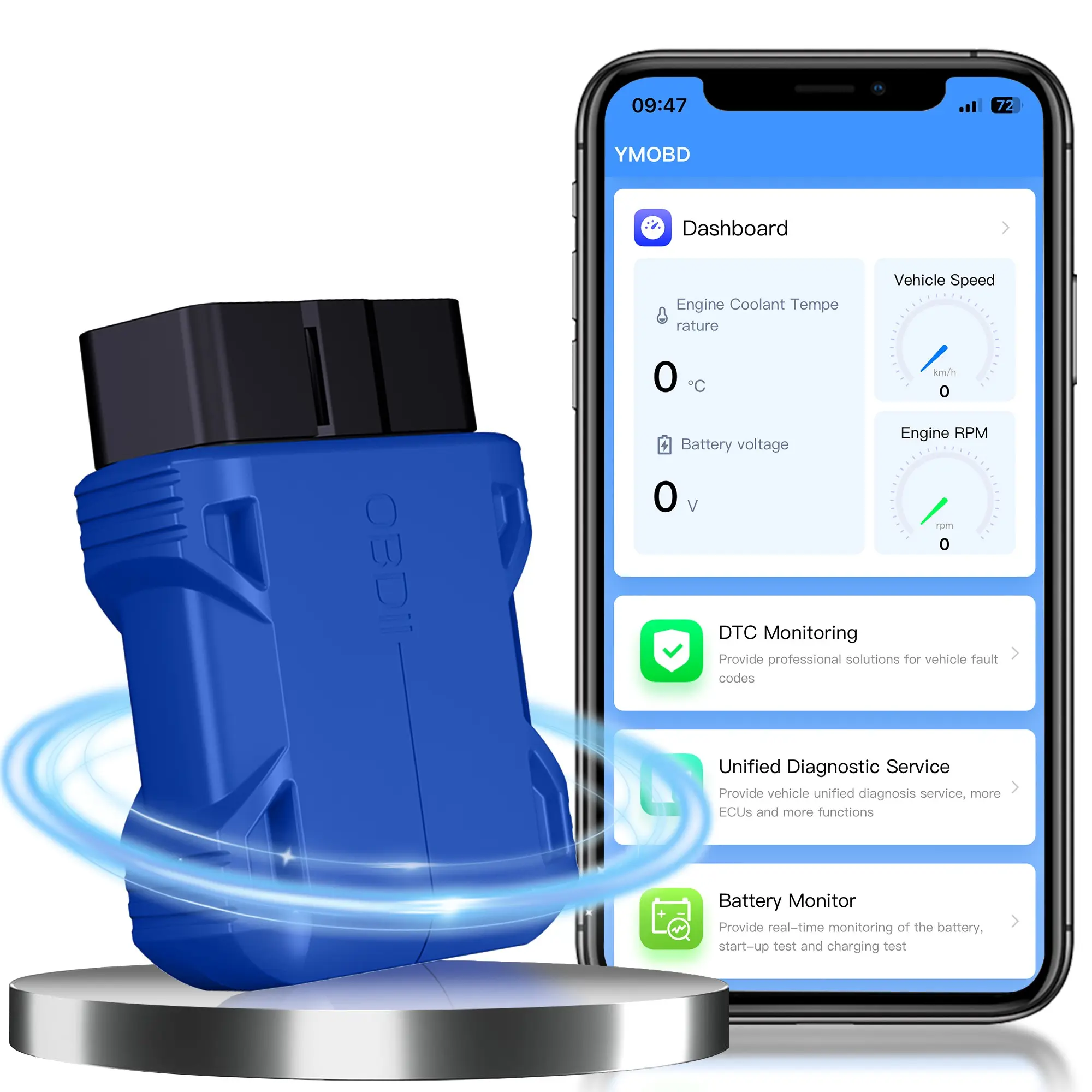 Obd2 Scanner Bluetooth-compatible Automotive Car Diagnostic Tool, Wireless Engine Light Checker, iOS Android Compatible, All Obdii Protocols Supported