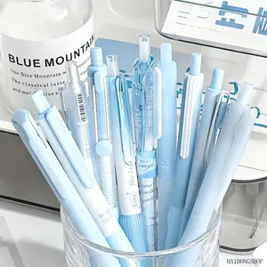 Bulk Pouch High Clear Barrel Gel Pens, Large Capacity Smooth Non-Leak Writing Ballpoints, Refillable Student Stationery For Back To School Homework Exam Daily Classroom Use