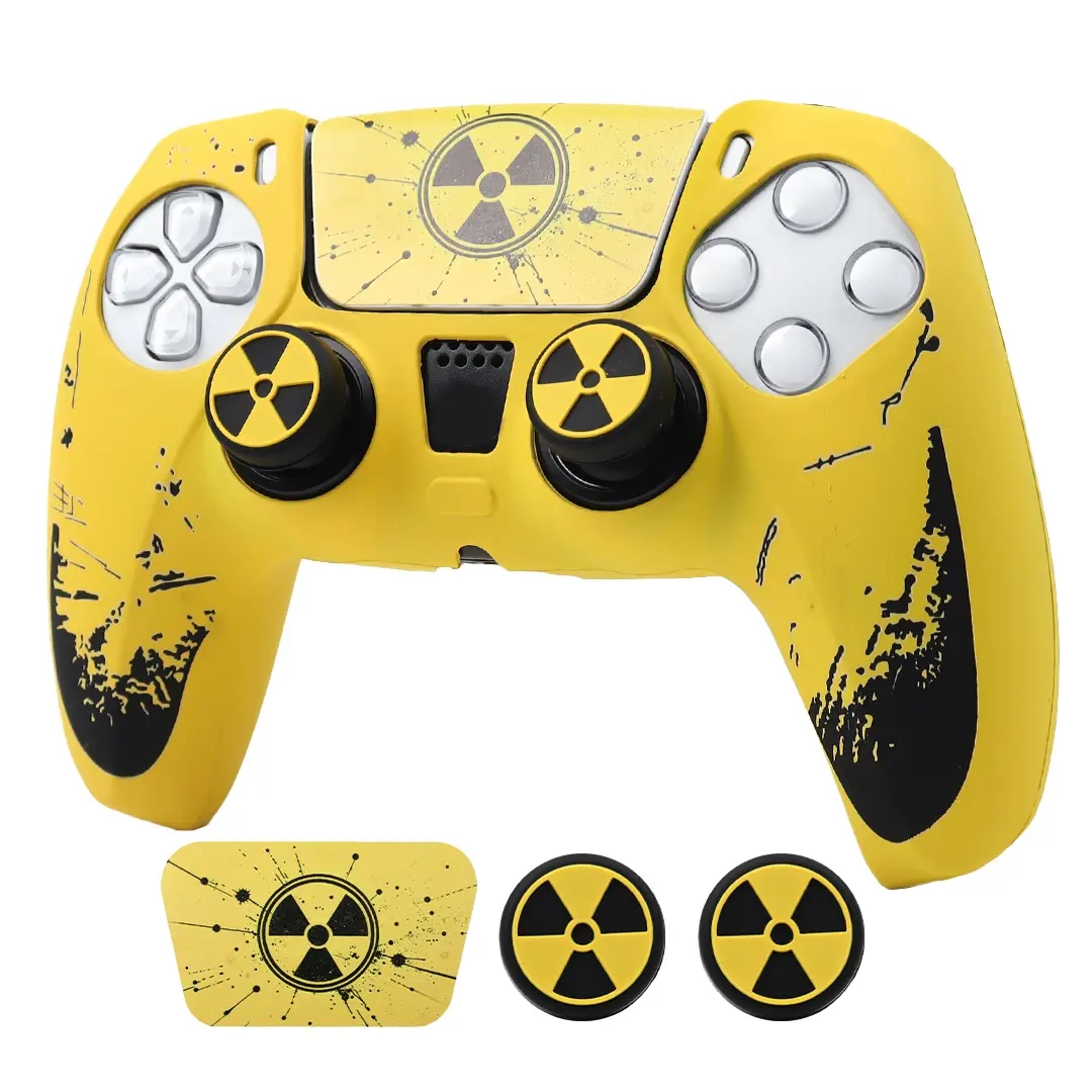 Soft Silicone Case For Playstation 5 Controller Skin Protection Cover For PS5 Gamepad Controle Controller Cases with Grip Caps and Touchpad Sticker