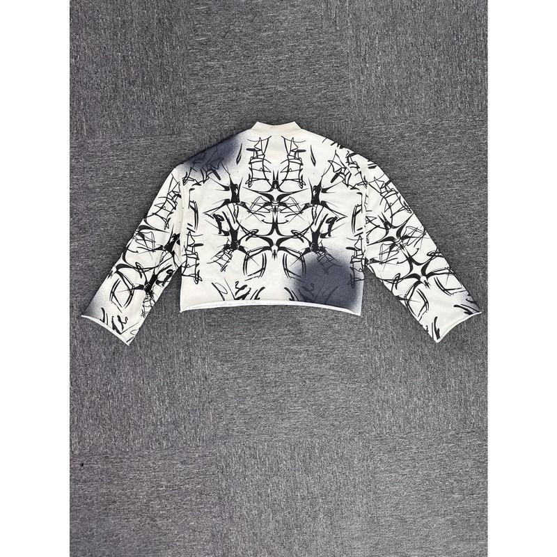 BIGWIG Y2K Men's Long Sleeve Shirt with Bold 19 Letter Print and Artistic Graffiti Design - Streetwear-Inspired Casual Top with Oversized Sleeves, Trendy and Comfortable for Everyday Style