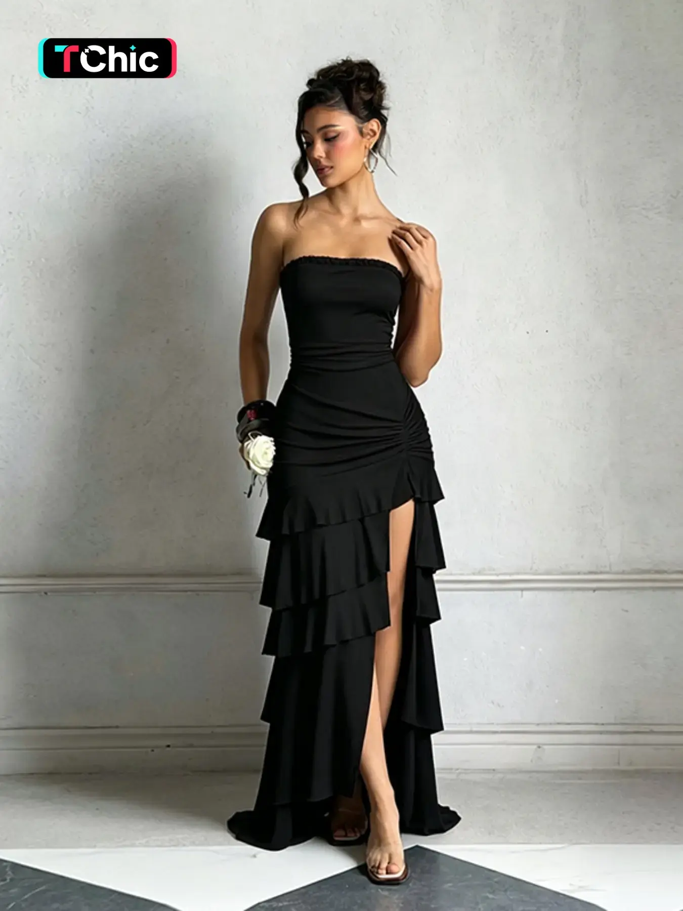 Women's Casual Tank Top Dress with Ruffle Hem, Ruffled, Elegant Summer, Comfortable & Stylish Design, Perfect for Daily Wear