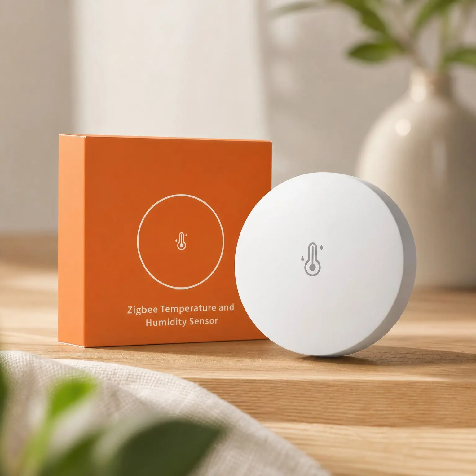 Zigbee Temperature Humidity Sensor, Indoor Thermometer Hygrometer with Alert, Works with Alexa & Google Home for Remote Monitoring and Home Automation, ZigBee 3.0 Hub Required