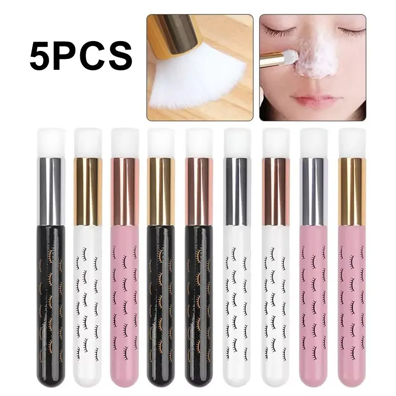 5pcs Eyelash Cleaning Brush Lash Shampoo Brush for Eyelash Extensions Peel Off Nose Pore Blackhead Remover Makeup Tool Cleanser Tool