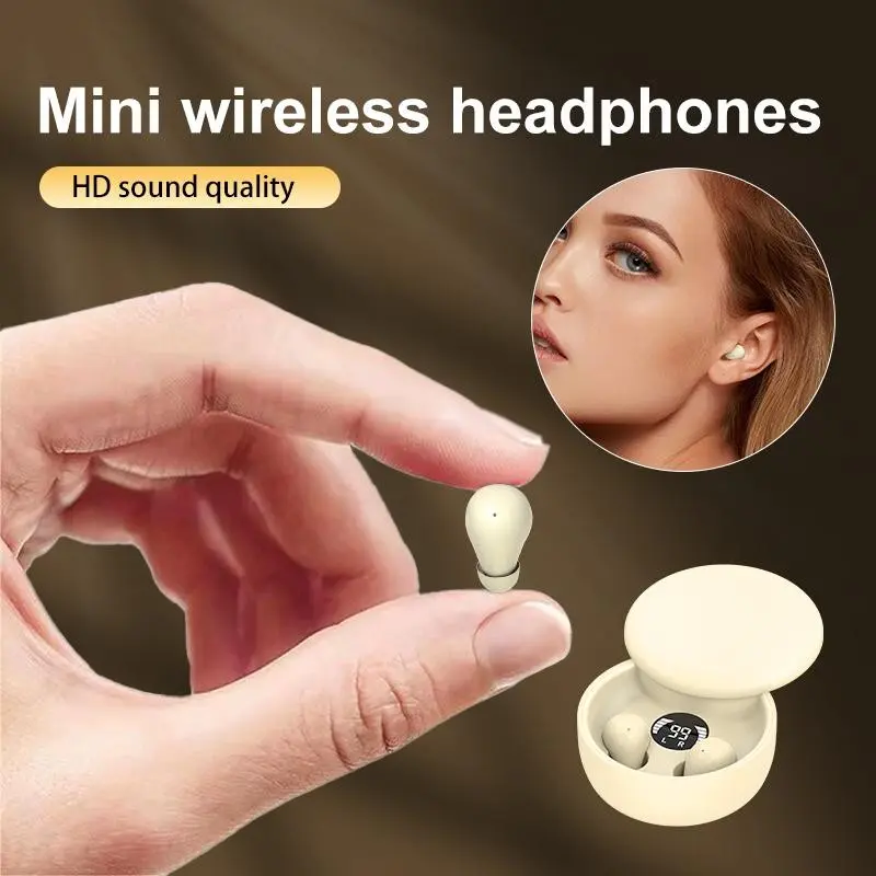 Mini Invisible Bluetooth-compatible 5.4 True Wireless In-Ear Earbuds, Sports Audio Earplugs, Noise-Canceling Gaming Headphones, Hearing Aids