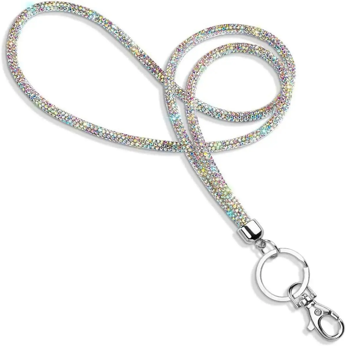 Rhinestone Decor ID Badge Holder, Glitter ID Card Holder Lanyard, Retractable Badge Reel, ID Badge Supplies for Office Staff Teachers Doctors, Office Supplies