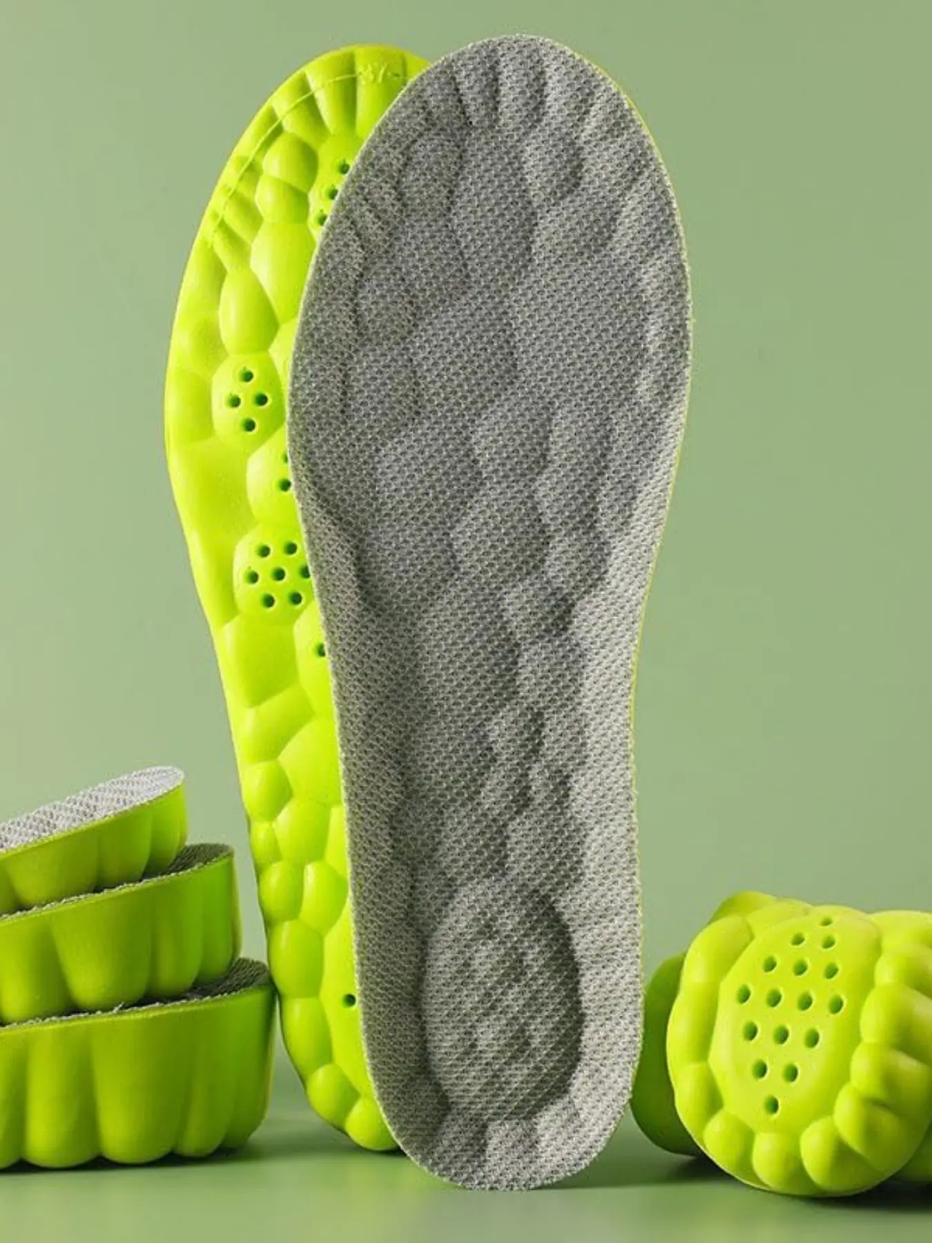 Height Increase Insoles for Unisex Men Wowen-4D Cloud Technology Insole-Super Soft Comfort Elevator Insoles, Memory Foam Heel Lift Inserts (Green, Lift 3.5CM/Men: US 8-12)