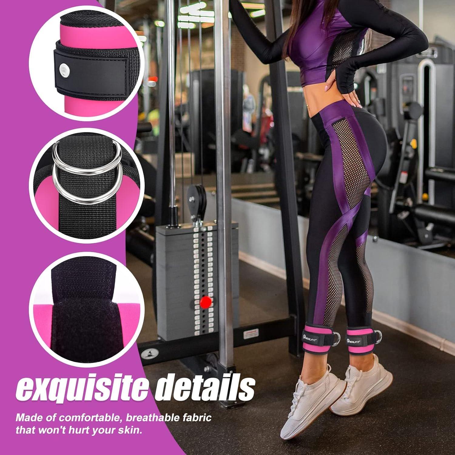 Ankle Strap for  Machine, Gym Ankle Cuff for Kickbacks,  Extensions, Glute Workouts, Booty  Abductors Exercise for Women and Men