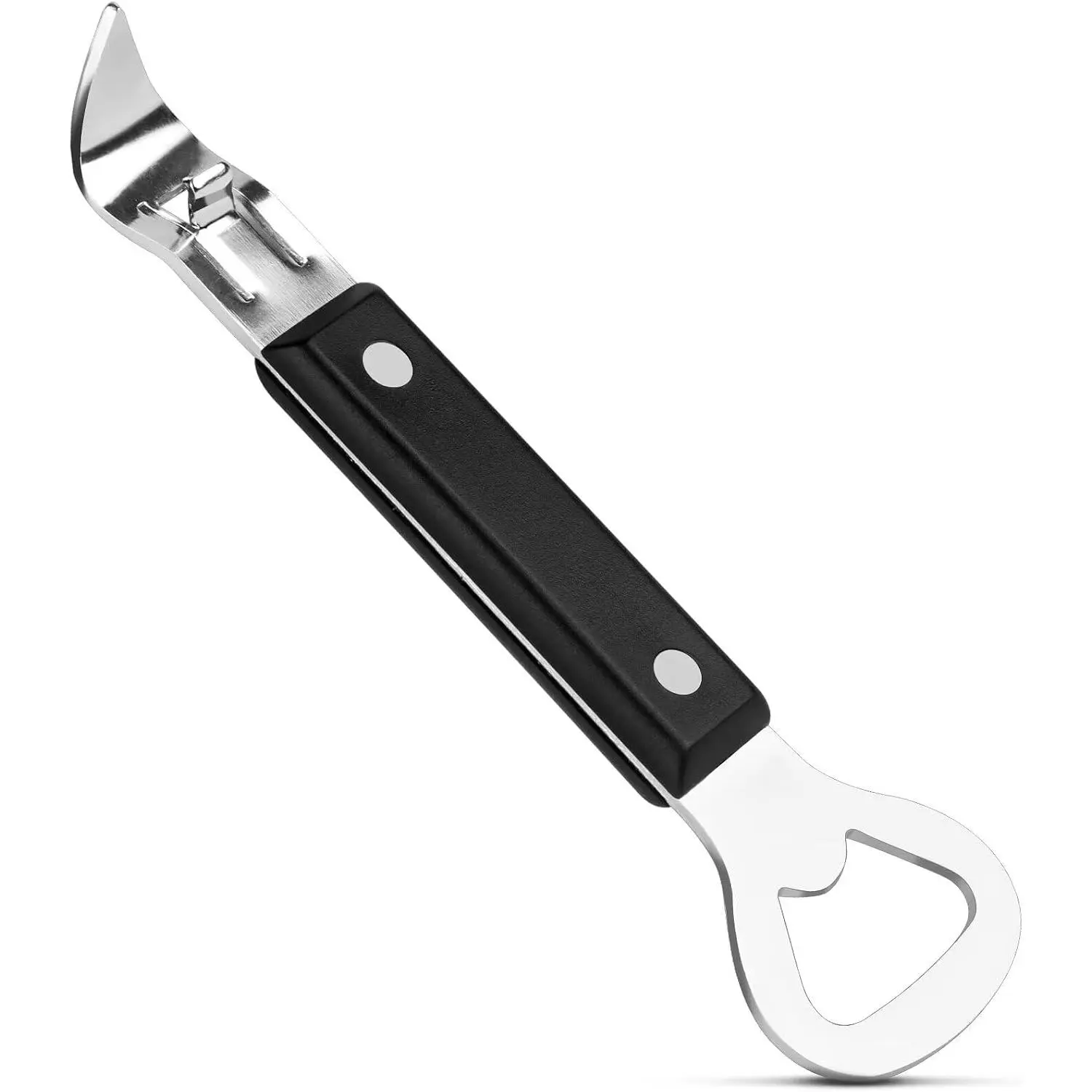 2-in-1 Can Punch Opener & Bottle Opener, 6.1" Compact | stainless steel, non-slip handle. Punctures traditional cans (no pull-tab) & easily pries off bottle caps