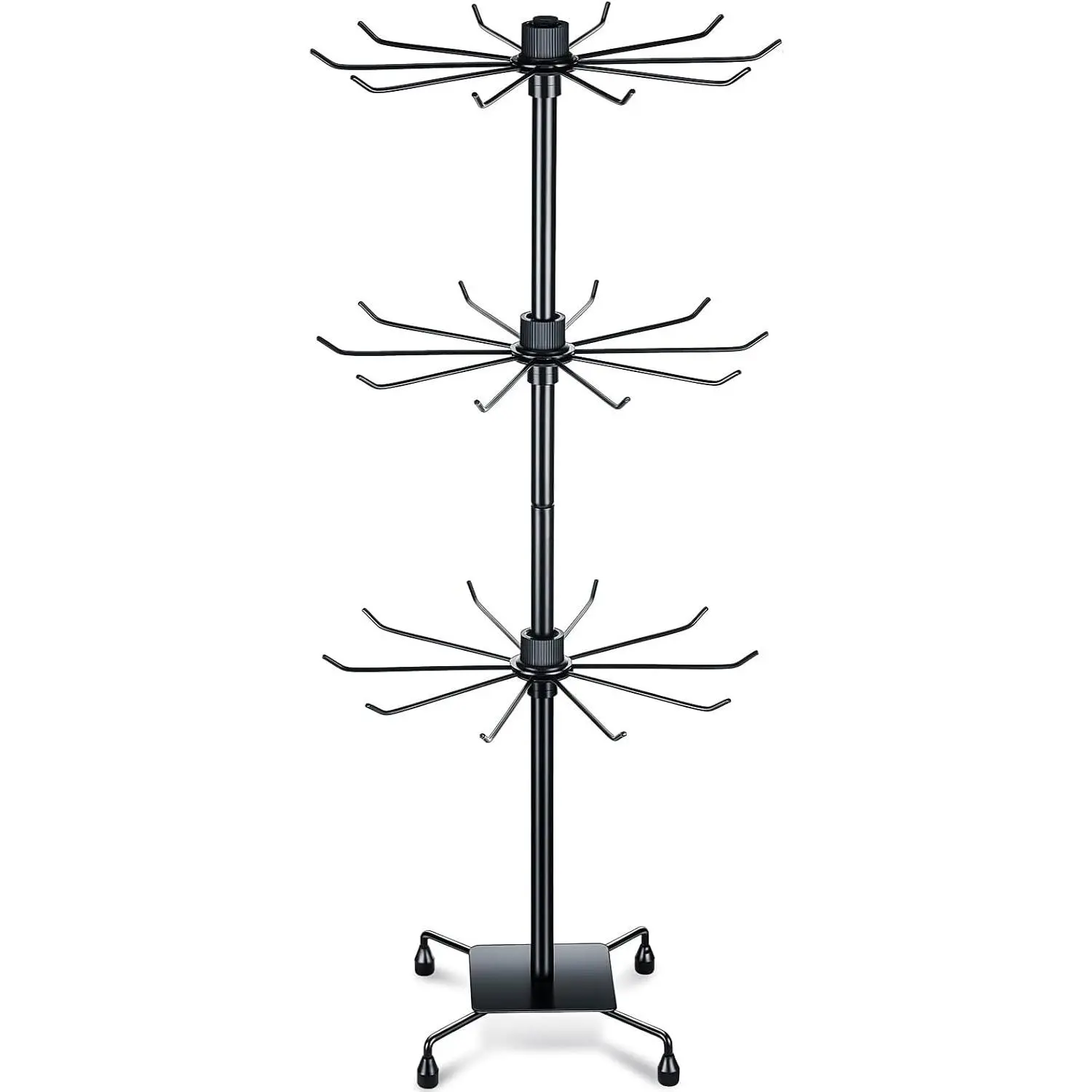 3 Tier Spinner Display Rack Retail Display Stand Metal Rotating Display Rack for  Keyring Socking HatsToys