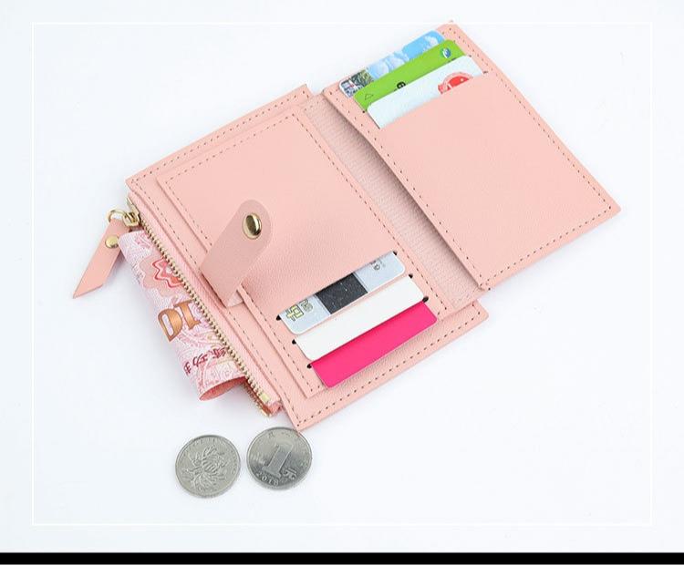 Women's Small Slim Bifold Wallet Compact PU Leather Credit Card Holder with Multi-Card Slots, Zipper Coin Pocket Thin Minimalist Purse for Daily Use