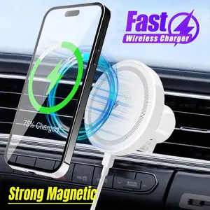 Car Phone Holder Magnetic Wireless Charge Cellphone Bracket For iPhone Magsafe 16 15 14 13 12 Fast Charging Air Vent Stand Mount