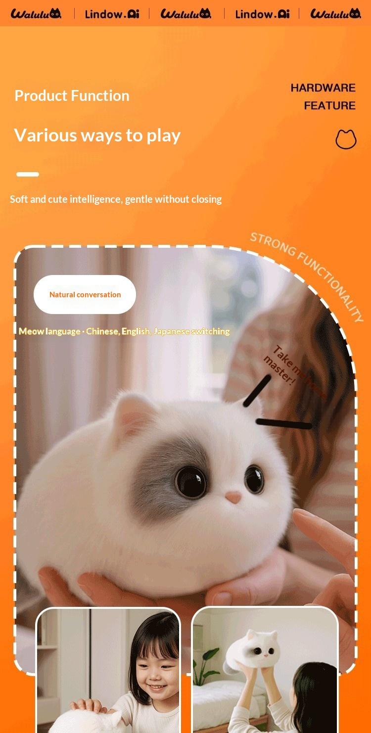 WALULU Cat AI Talking Toy Emotional Companion Plush Doll Children Trendy Gift Electronic Pet Interactive Plaything