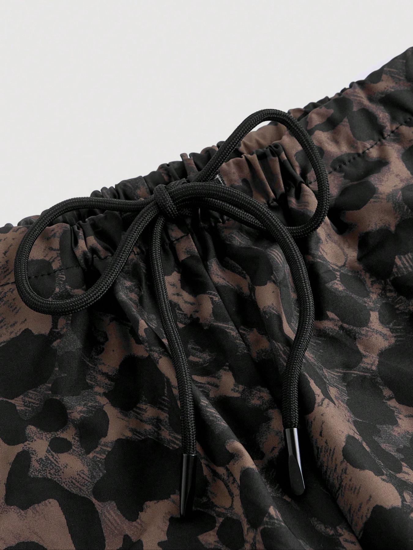 Women's Leopard Print Cargo Pants, Casual Fashion Trousers for Daily Wear, Ladies Bottoms for Summer