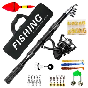 1.8m Telescopic Fishing Rod Reel Set, Fishing Combo, Includes Lures, Hooks, Storage Bag, High Value, Easy to Use, Perfect for Beginners