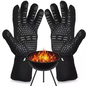 Extreme Heat Resistant BBQ Gloves, Silicone Non-Slip Oven Mitts, Cooking, Grilling, Baking Kitchen Gear, 1472°f Tolerance